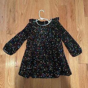 Girls Size 5 Truly Me by Sara Sara Rainbow Sequin Black Dress